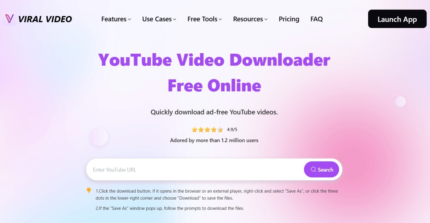 youtube video downloader screenshot and logo